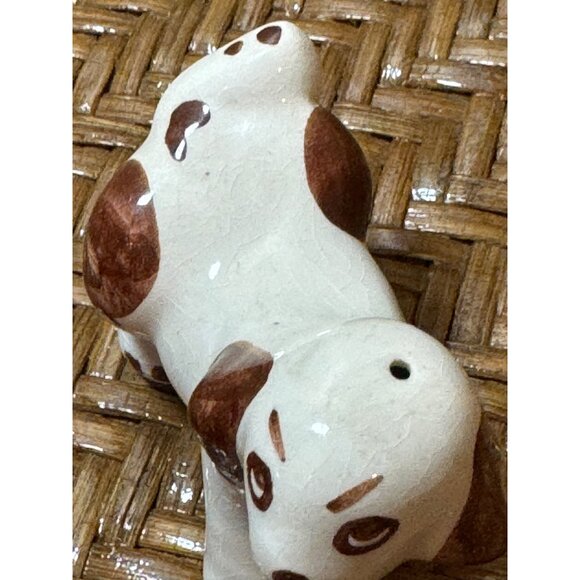 Vintage Ceramic Naughty Dog Figurine Floppy Ear With Brown Spots - Picture 4 of 9